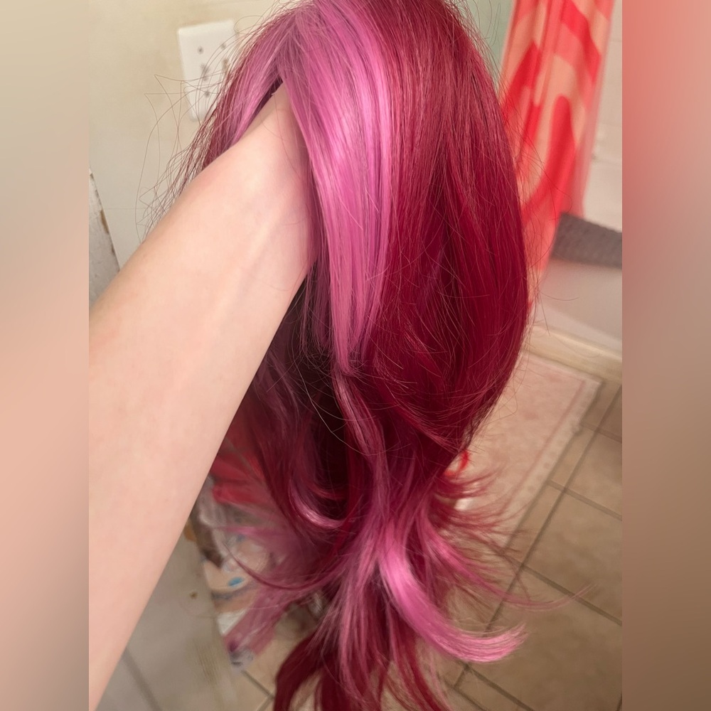 Vibrant Pink/Red/Purple Ombre Hair Wig